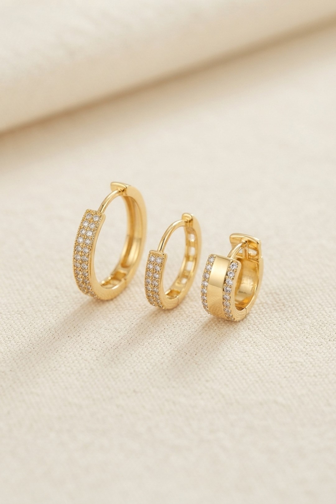 3 lü Set Gold Renk Halka Model Küpe