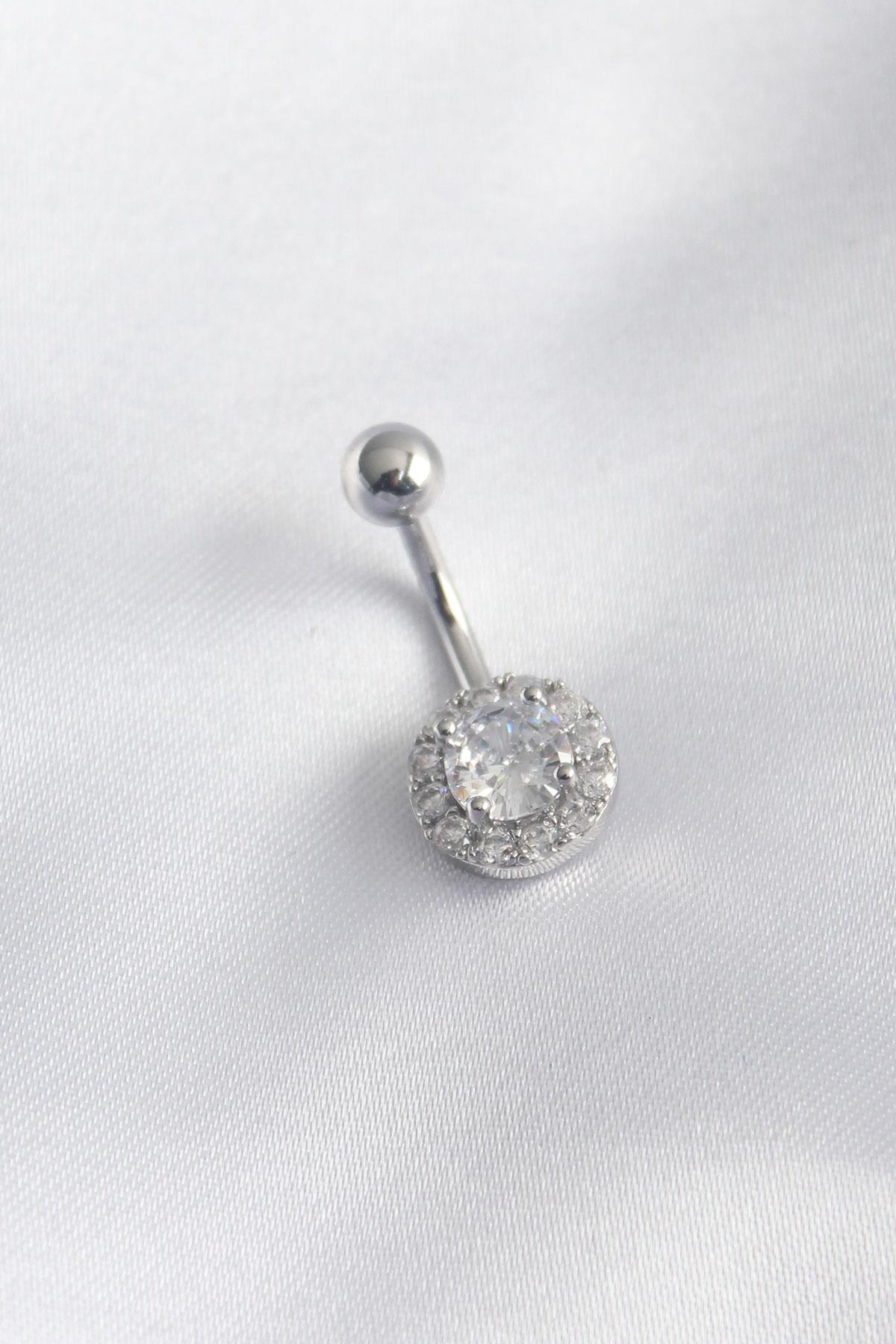 316L Cerrahi Çelik Zirkon Taşlı Kadın Piercing