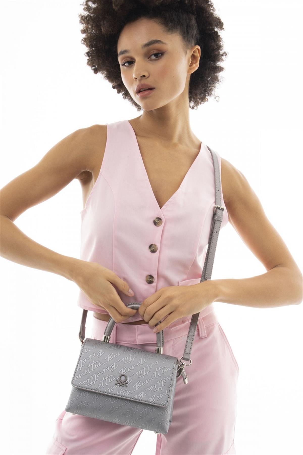 Benetton bnt 1061 Kadın El Çantası Platin