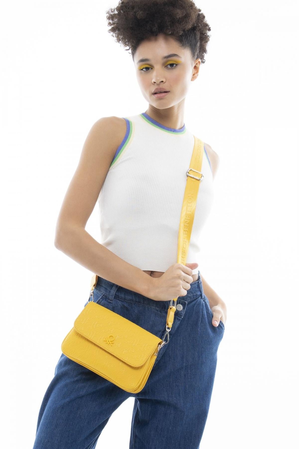 Benetton bnt 1070 Kadın Çapraz Çanta Sarı