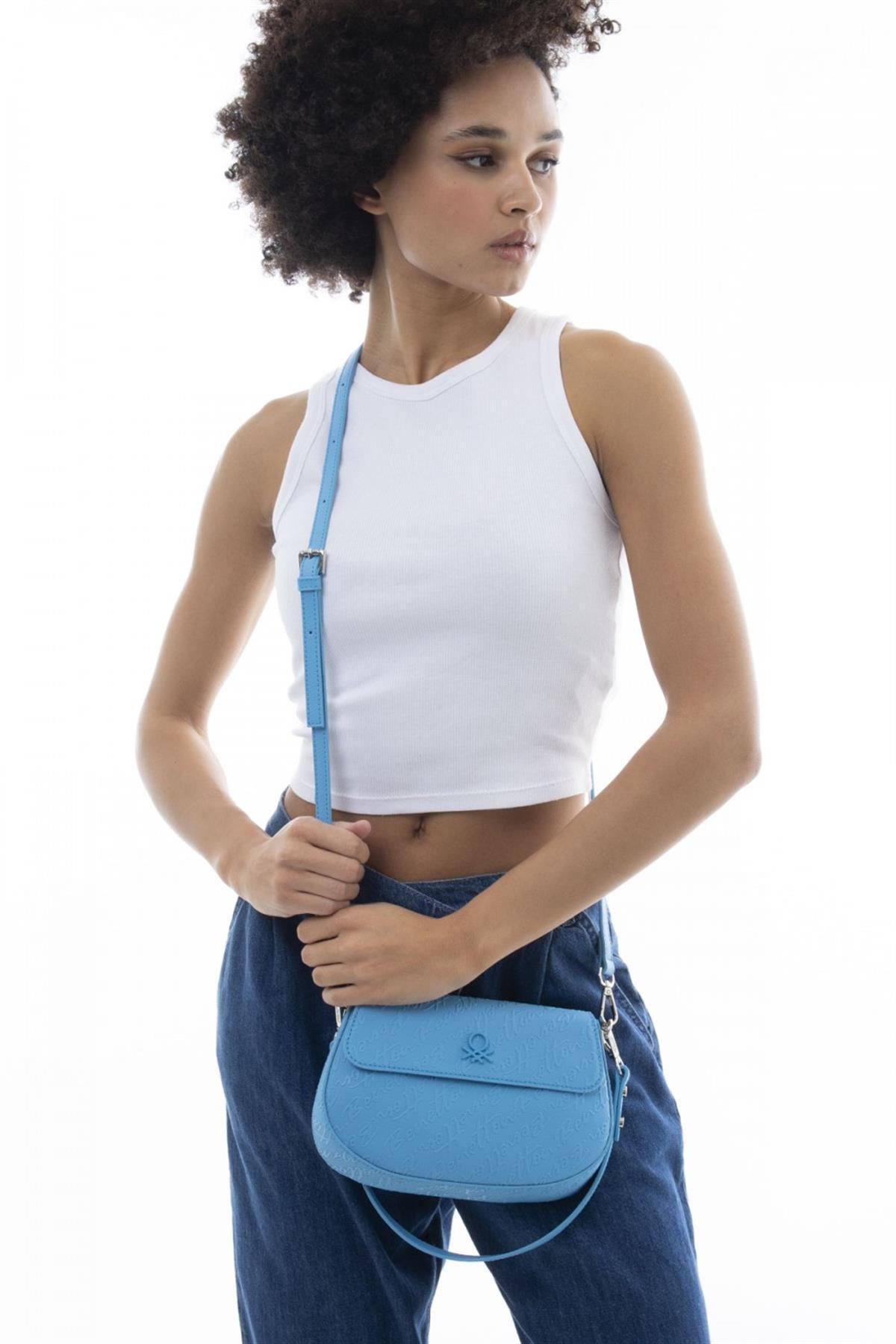 Benetton bnt 1076 Kadın Omuz ve Çapraz Çanta Mavi