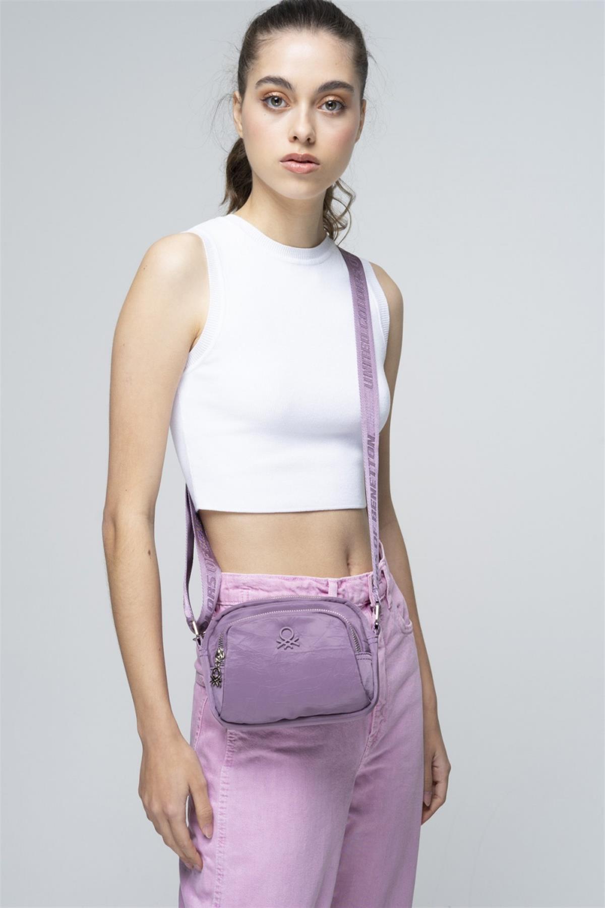 Benetton bnt 680 Kadın Çapraz Çanta Lila