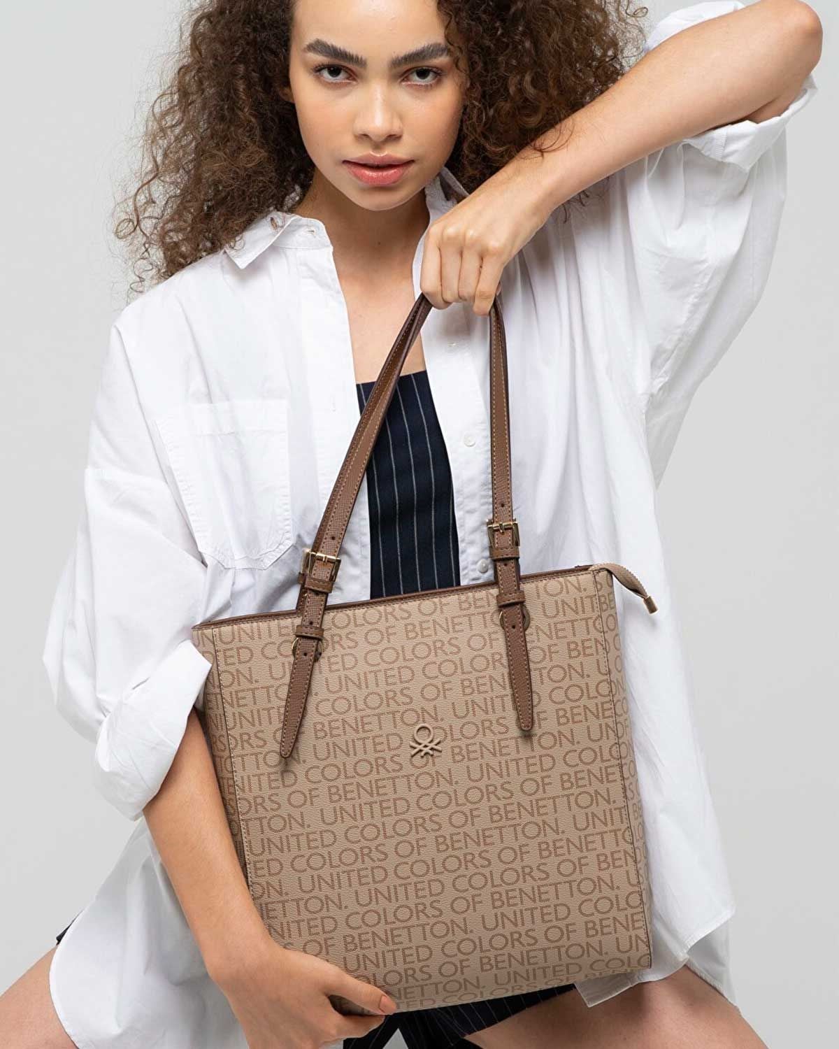 Benetton bnt 833 Kadın Omuz Çantası Vizon Camel