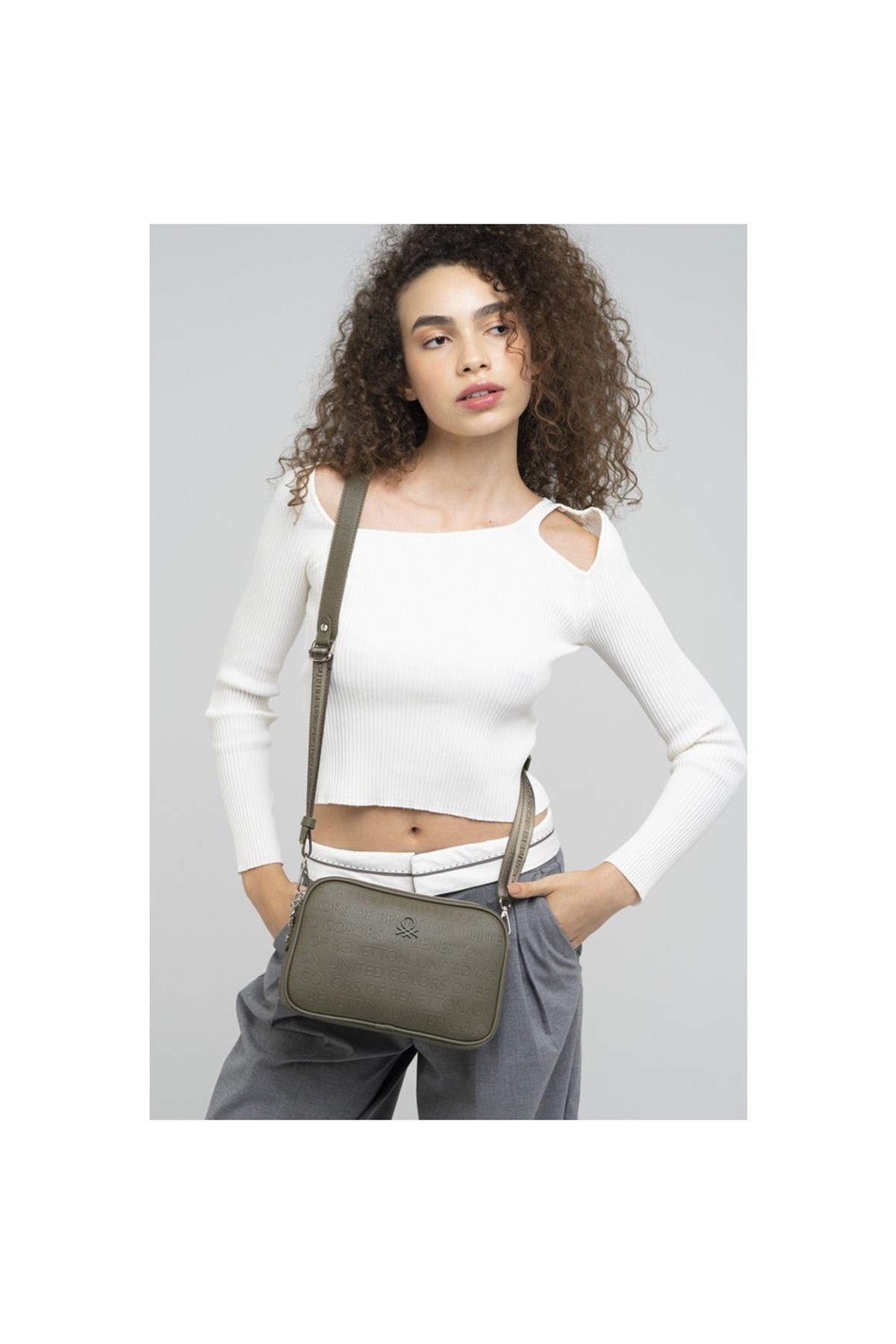 Benetton bnt 863 Kadın Çapraz Çanta Haki