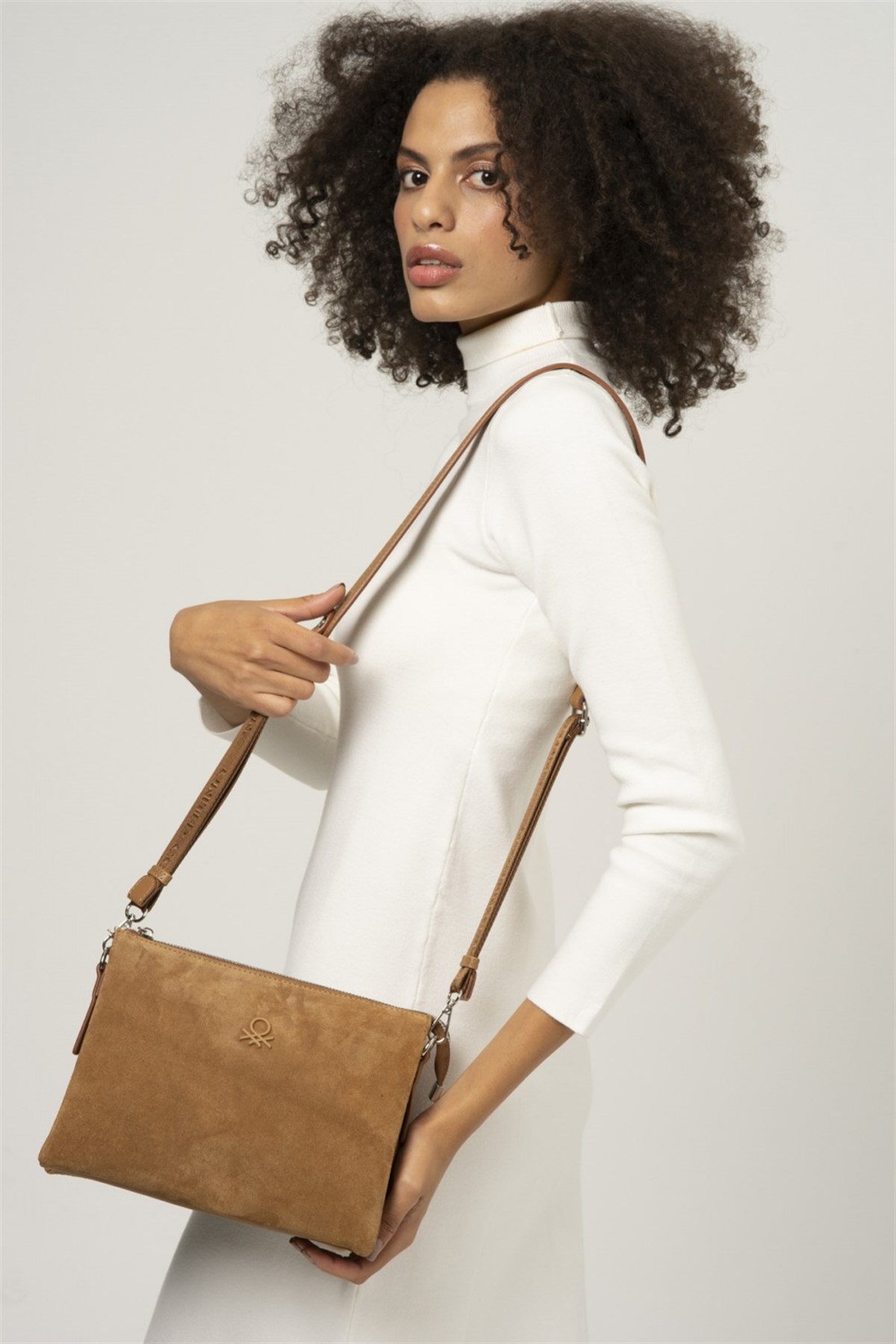 Benetton bnt 887 Kadın Çapraz Çanta Açık Camel