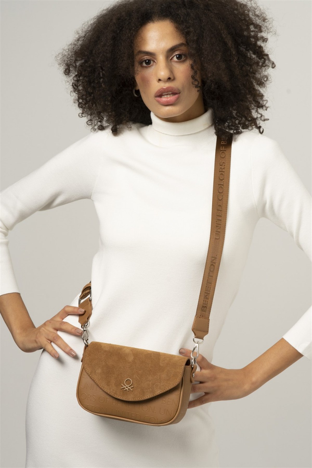 Benetton bnt 888 Kadın Çapraz Çanta Açık Camel