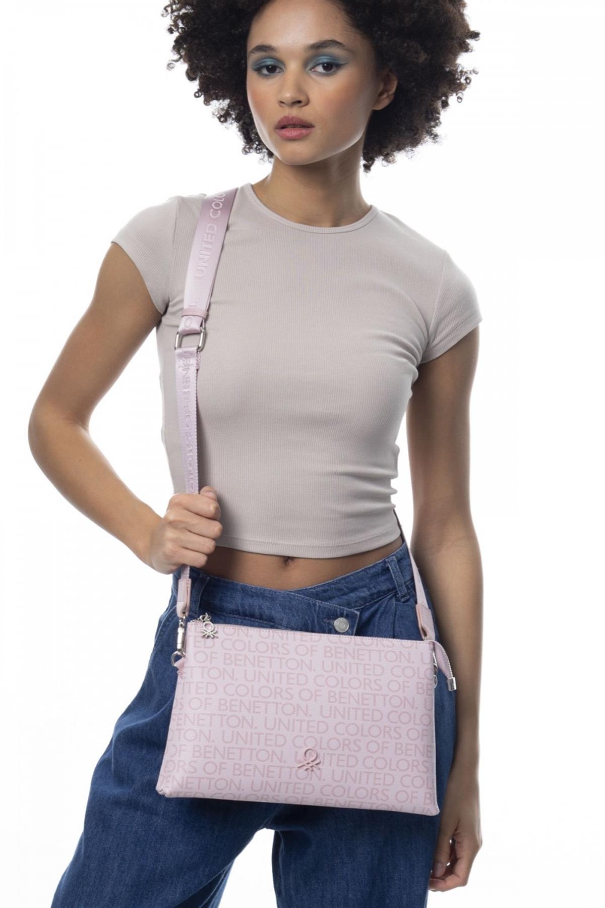 Benetton bnt 968 Kadın Çapraz Çanta Pembe