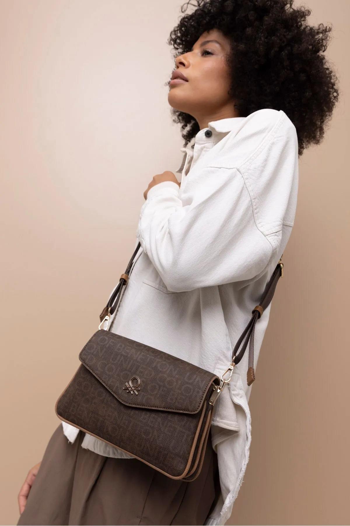 Benetton bnt1125 Kadın Çapraz Çanta Kahve