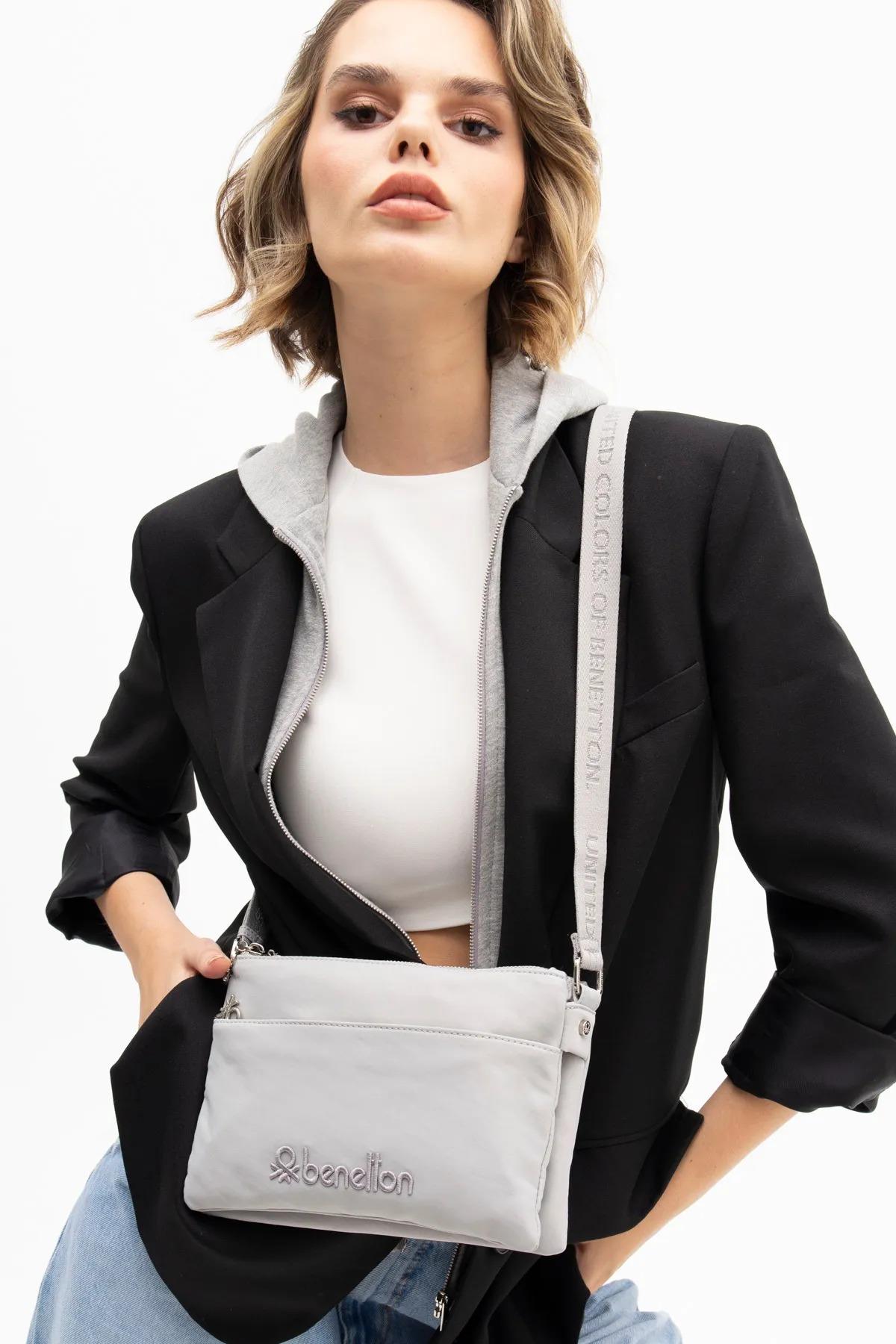 Benetton bnt1200 Kadın Çapraz Çanta Gri