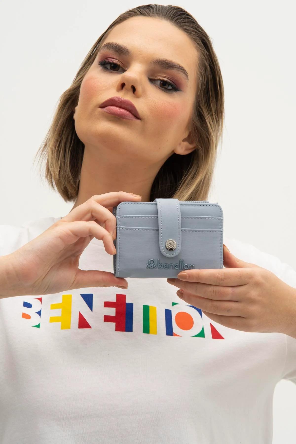 Benetton bnt1215 Kadın Cüzdan Mavi