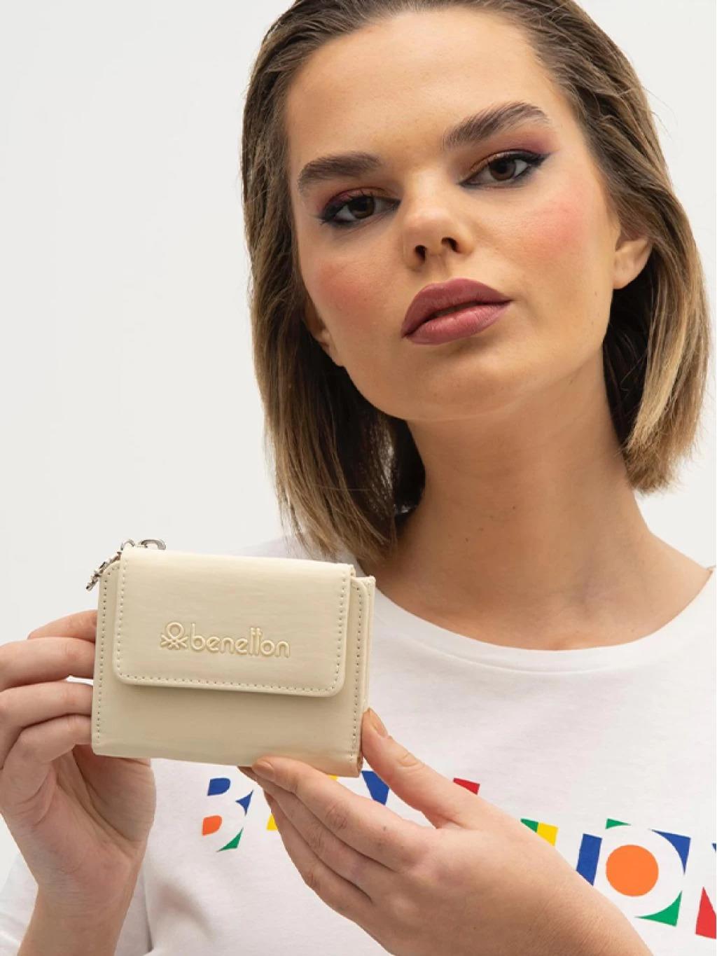 Benetton bnt1216 Kadın Cüzdan Bej