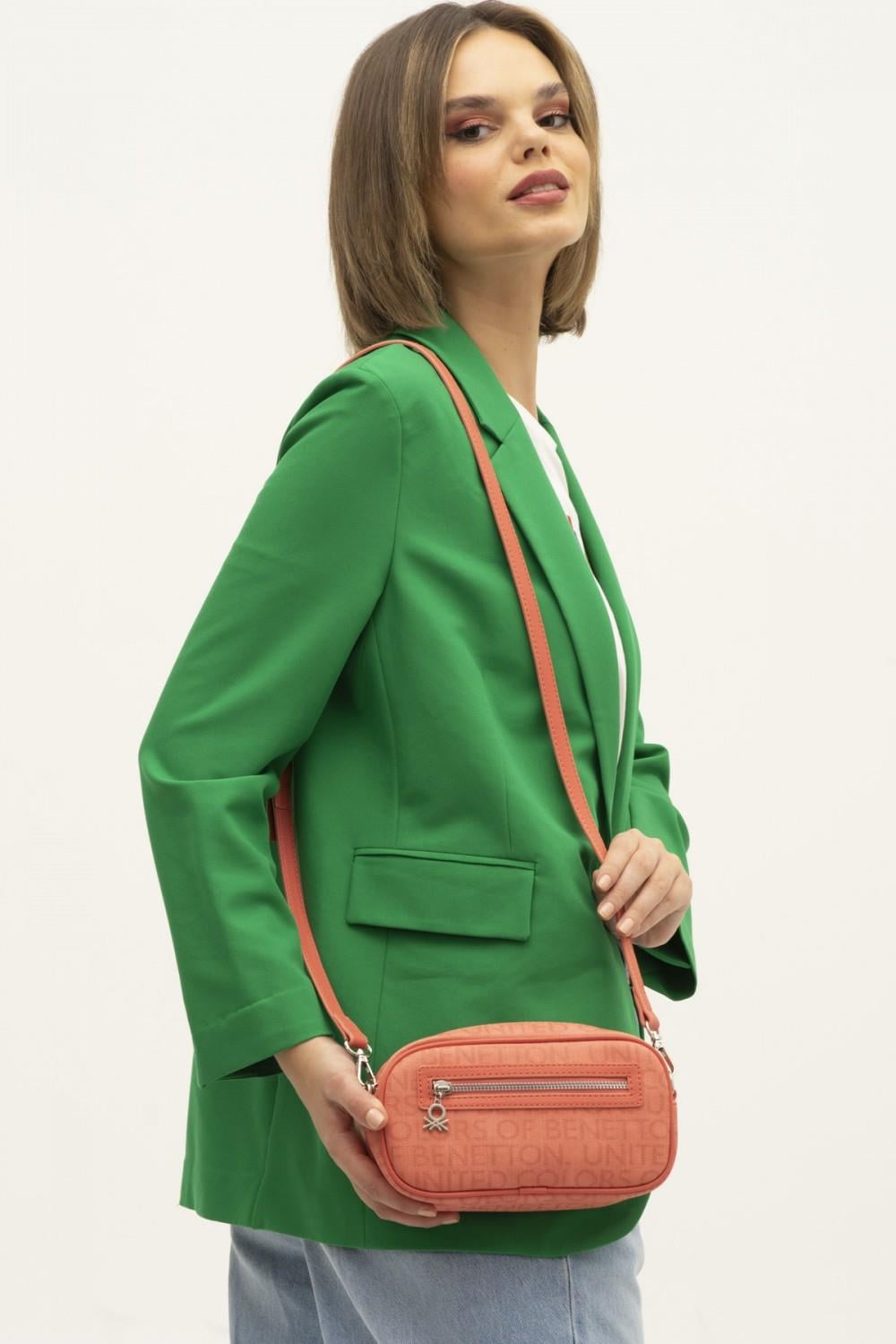 Benetton bnt1319 Kadın Mini Çapraz Çanta Mercan