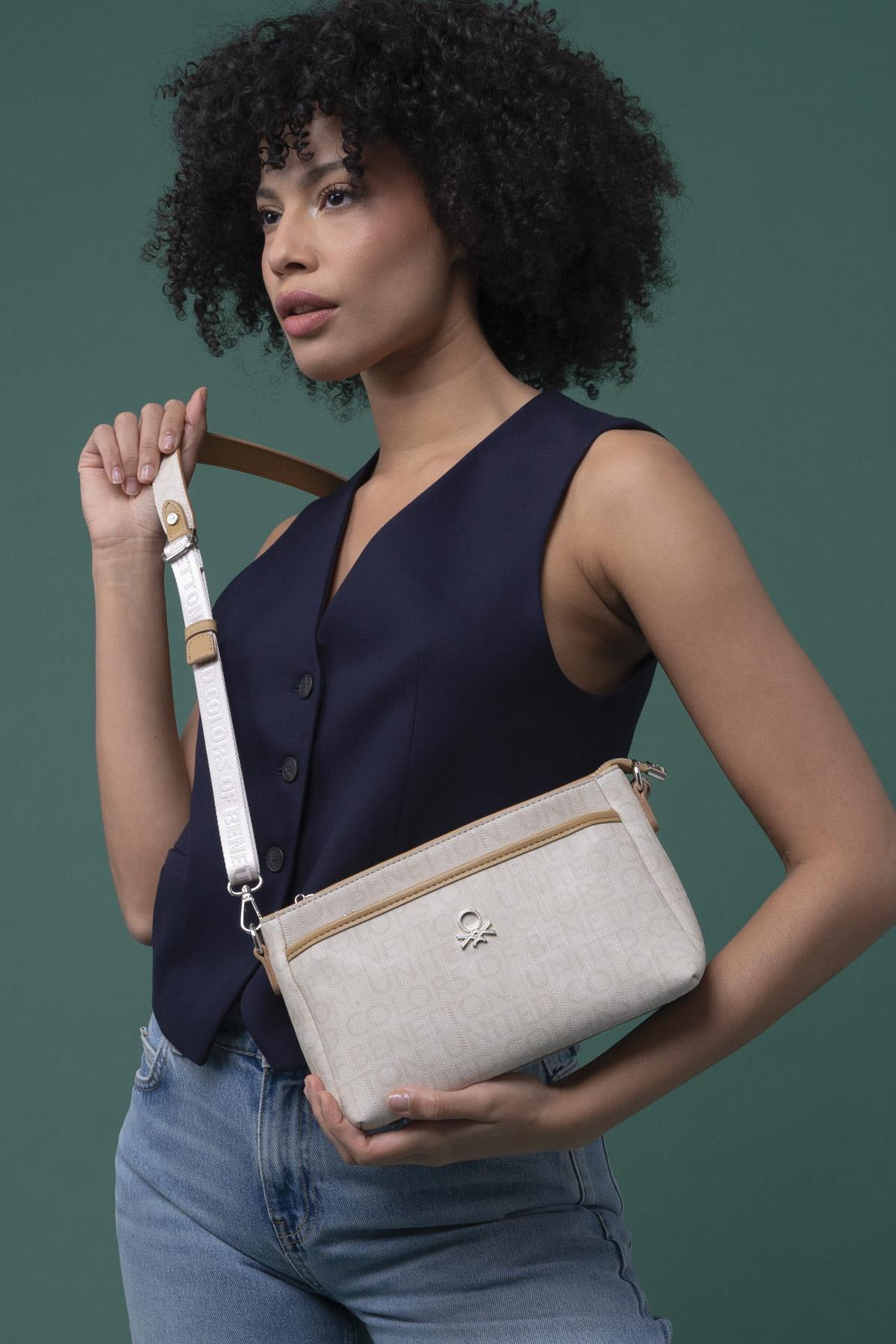 Benetton bnt1332 Kadın Çapraz Çanta Bej