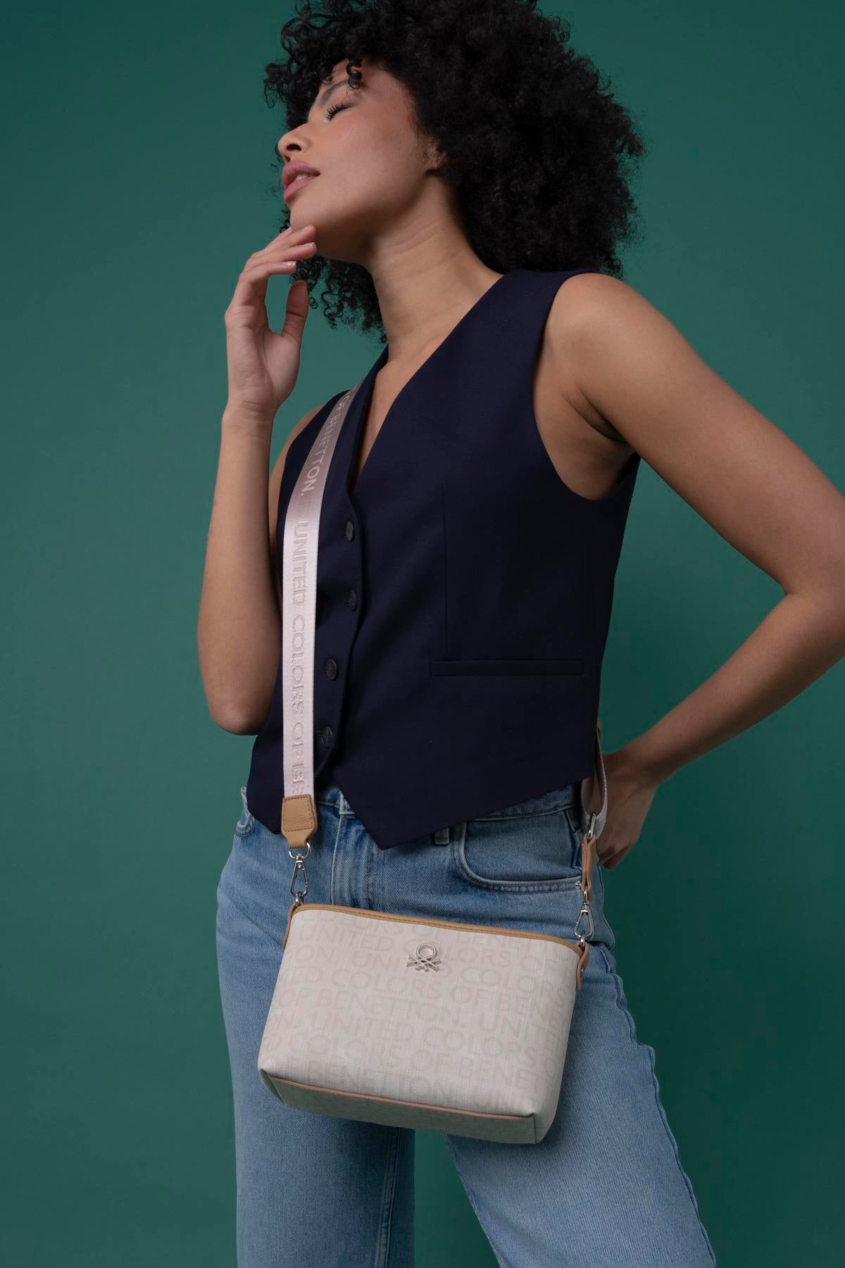 Benetton bnt1333 Kadın Çapraz Çanta Bej