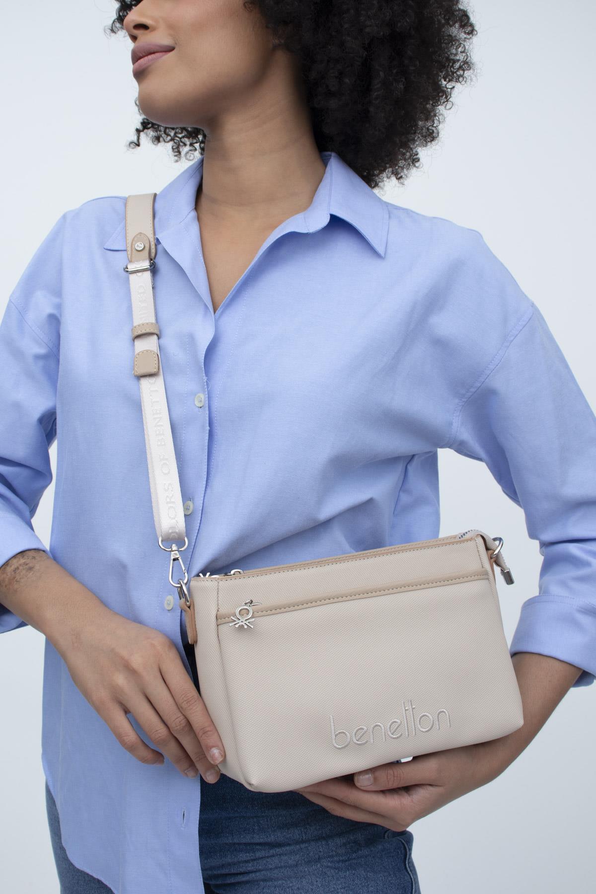 Benetton bnt1349 Kadın Çapraz Çanta Bej
