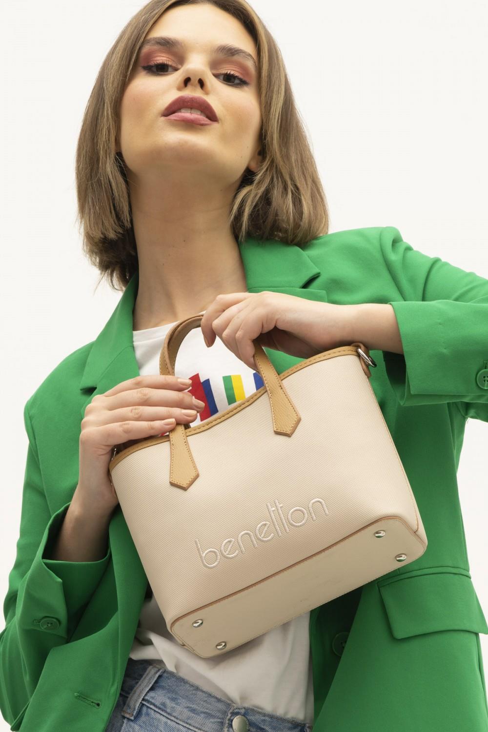 Benetton bnt1354 Kadın El ve Omuz Çantası Bej Camel