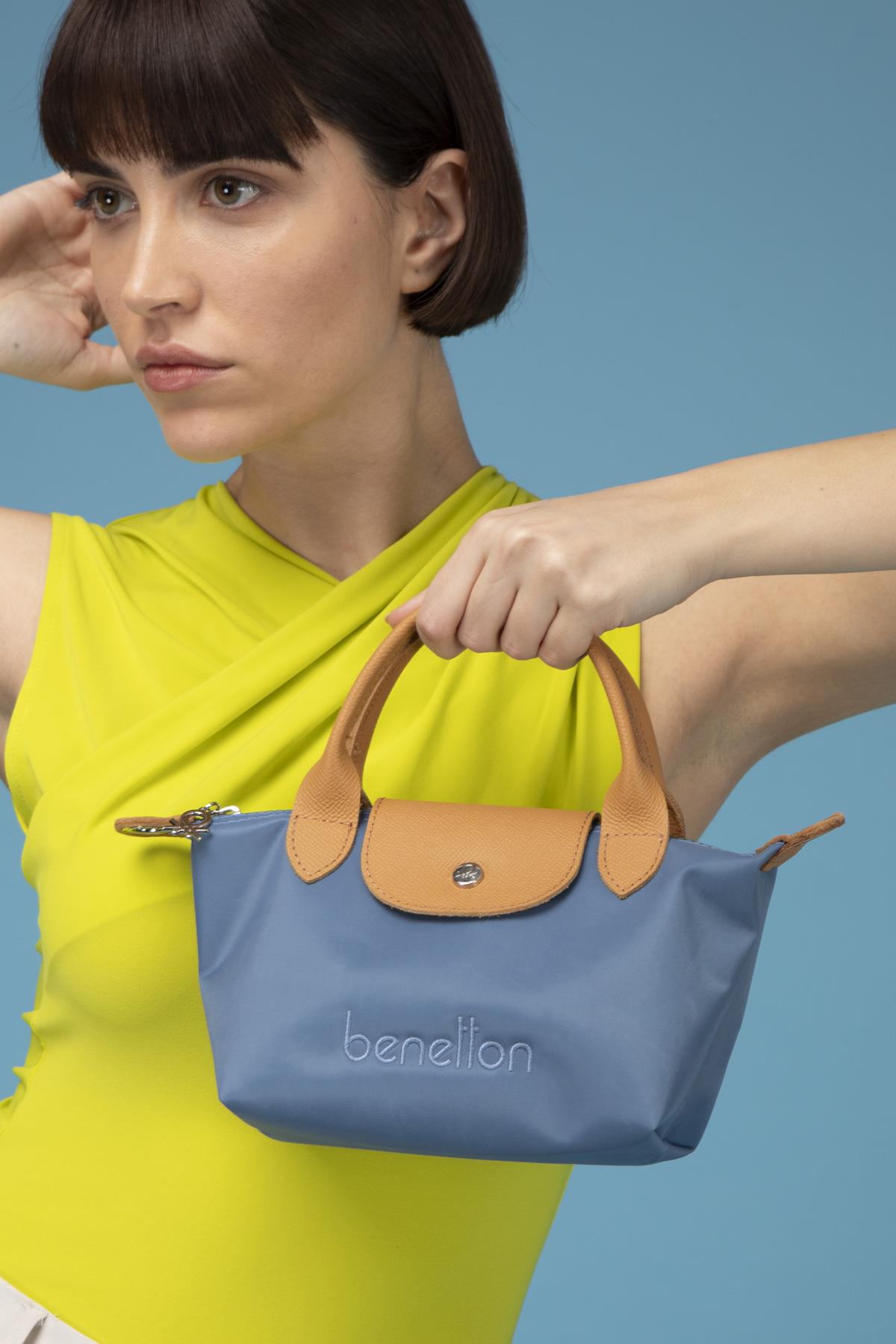 Benetton BNT1360 Kadın Kol Çantası Mavi Camel