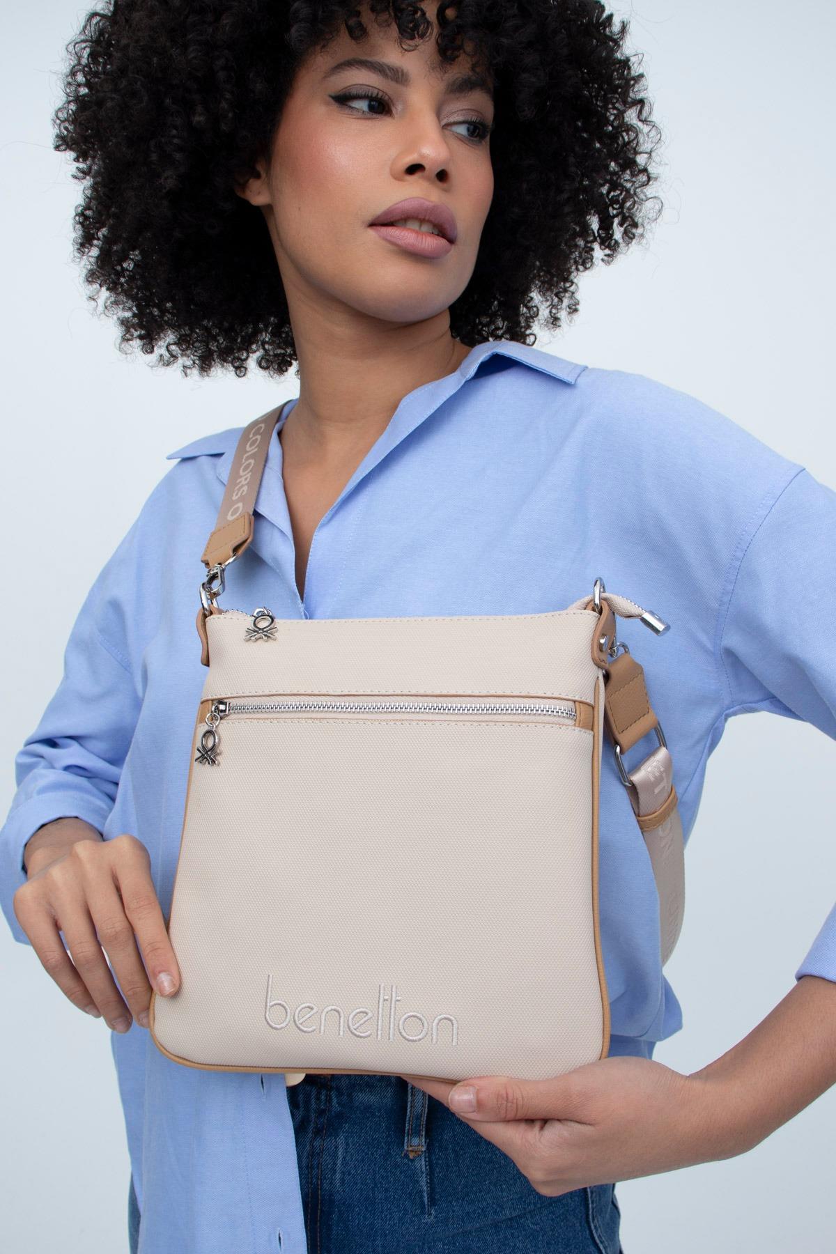 Benetton bnt1363 Kadın Çapraz Çanta Bej Camel