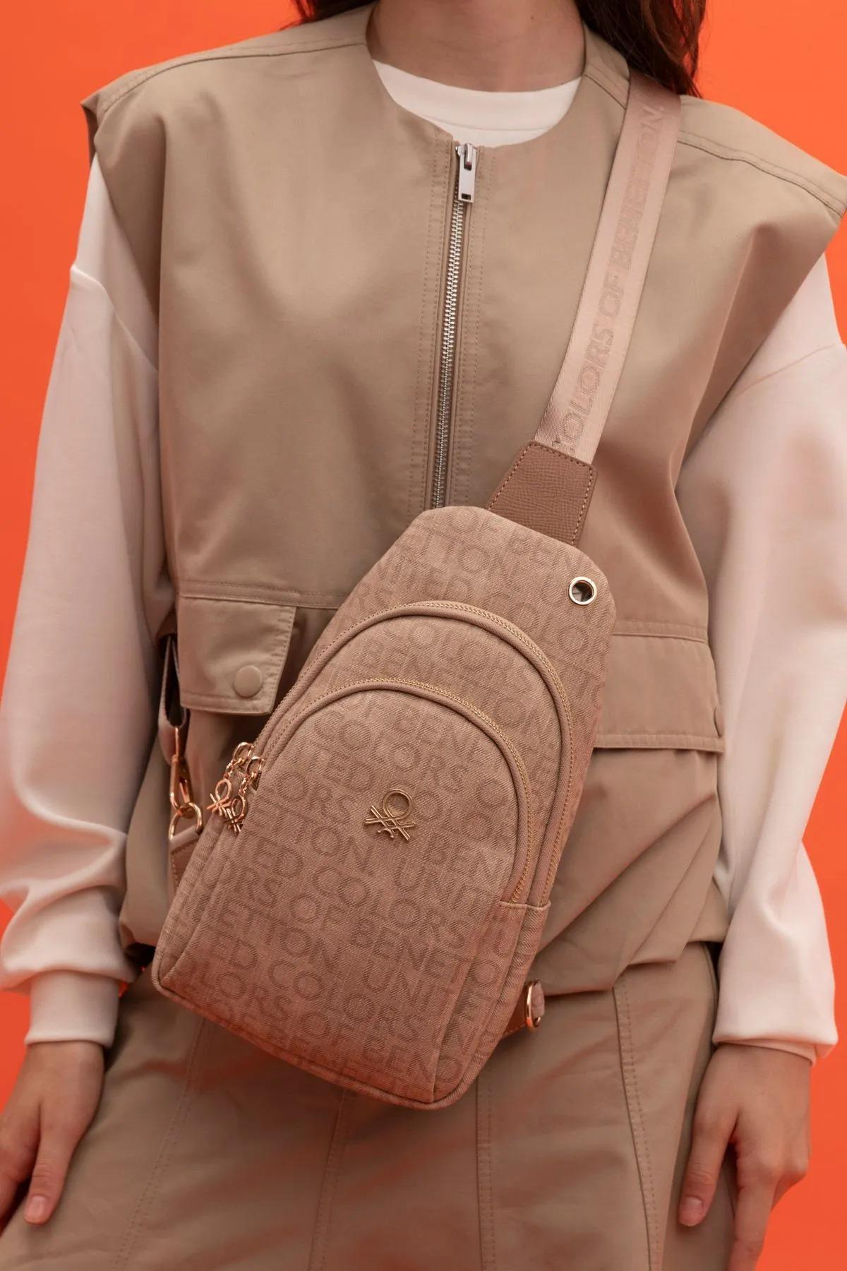 Benetton bnt1380 Kadın Çapraz Çanta Camel