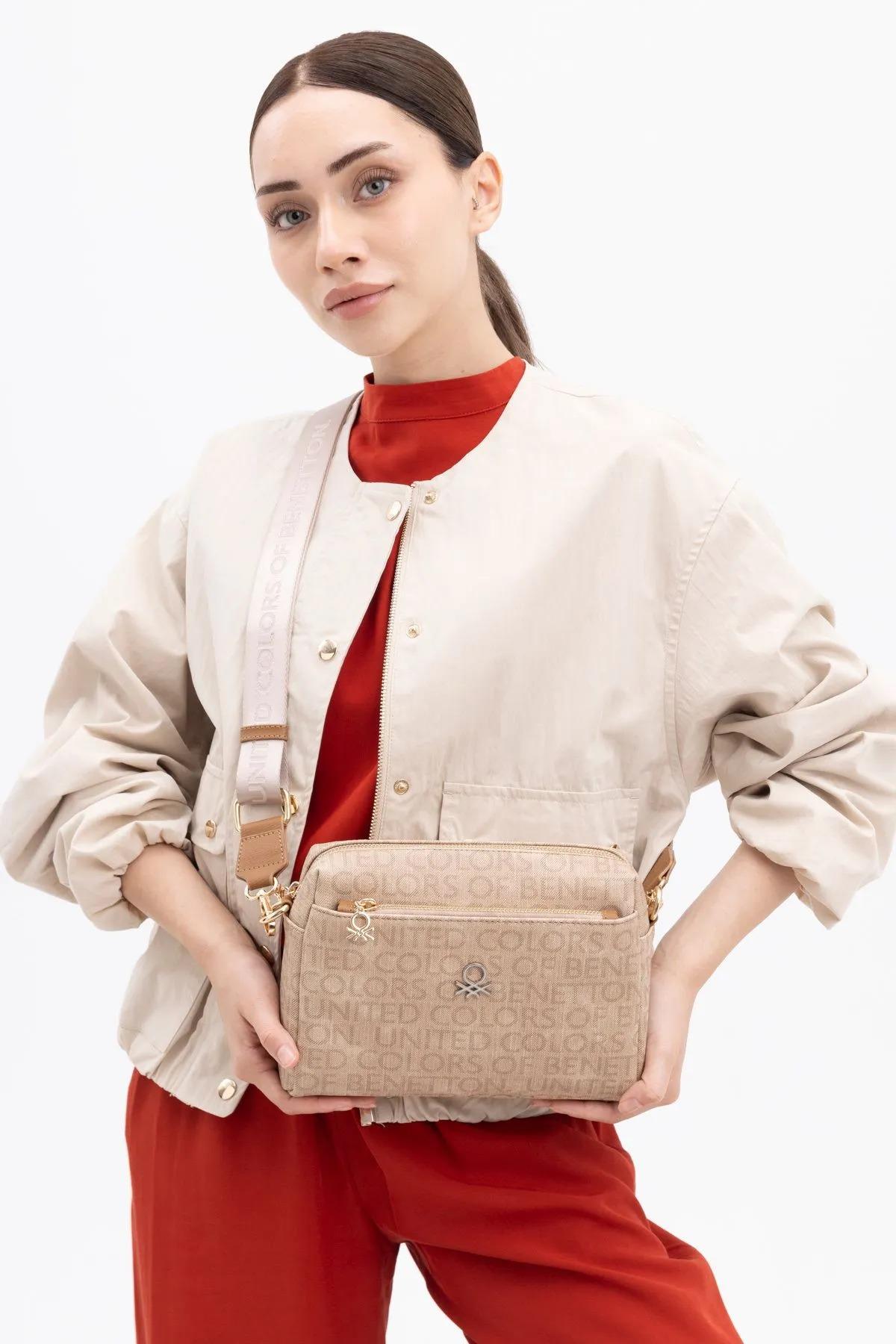Benetton bnt1381 Kadın Çapraz Çanta Camel