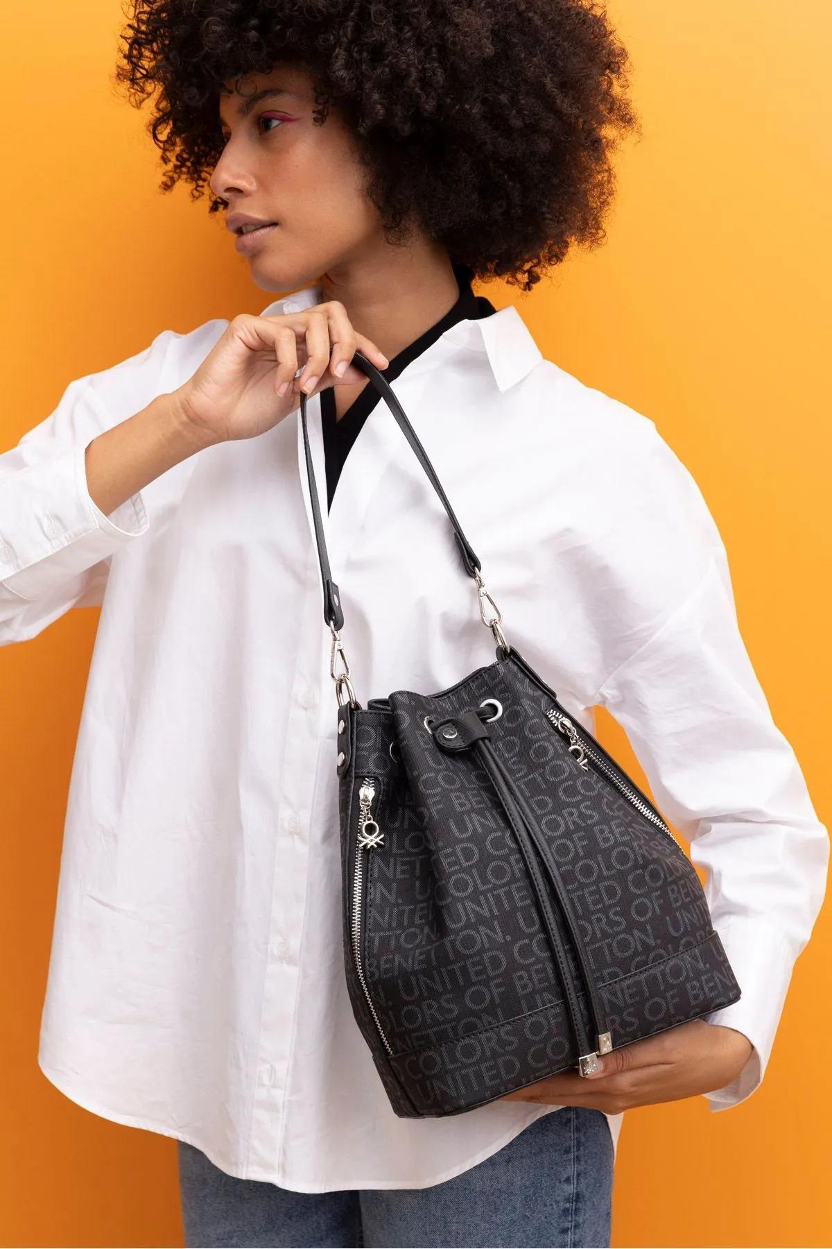 Benetton bnt1382 Kadın Omuz Çantası Çantası Siyah