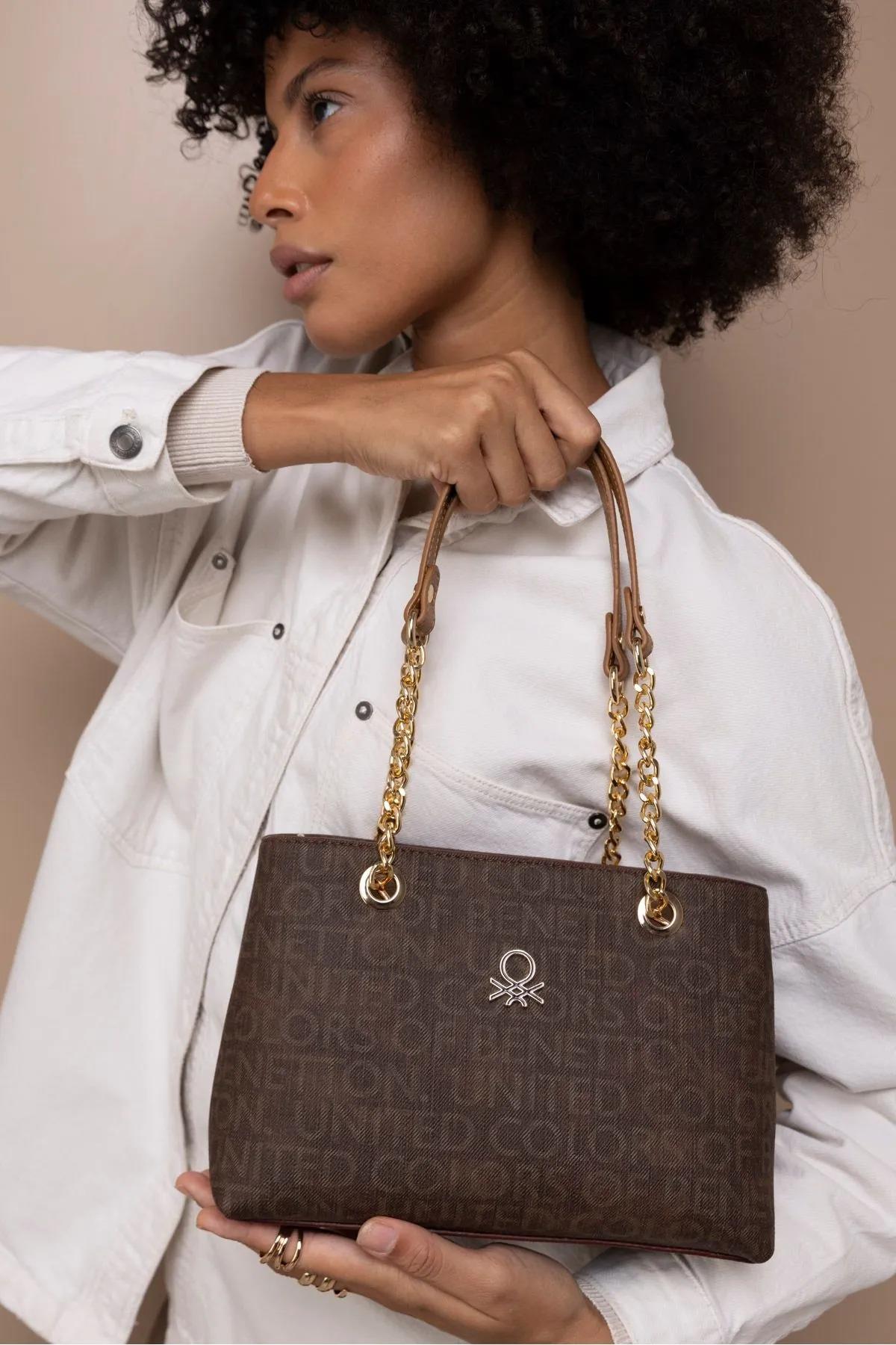 Benetton bnt1389 Kadın El Çantası Kahve Taba