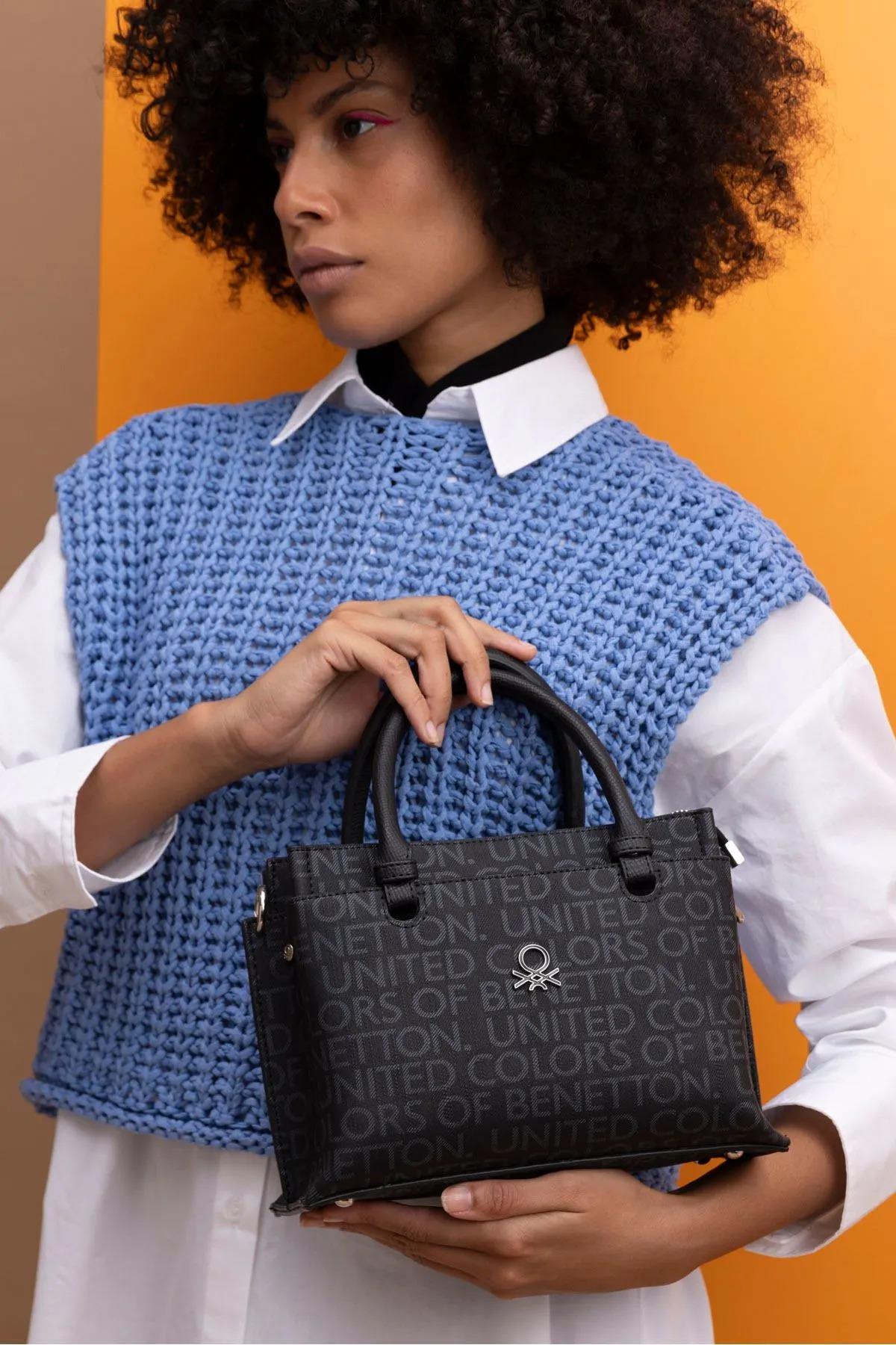 Benetton bnt1392 Kadın El ve Omuz Çantası Siyah