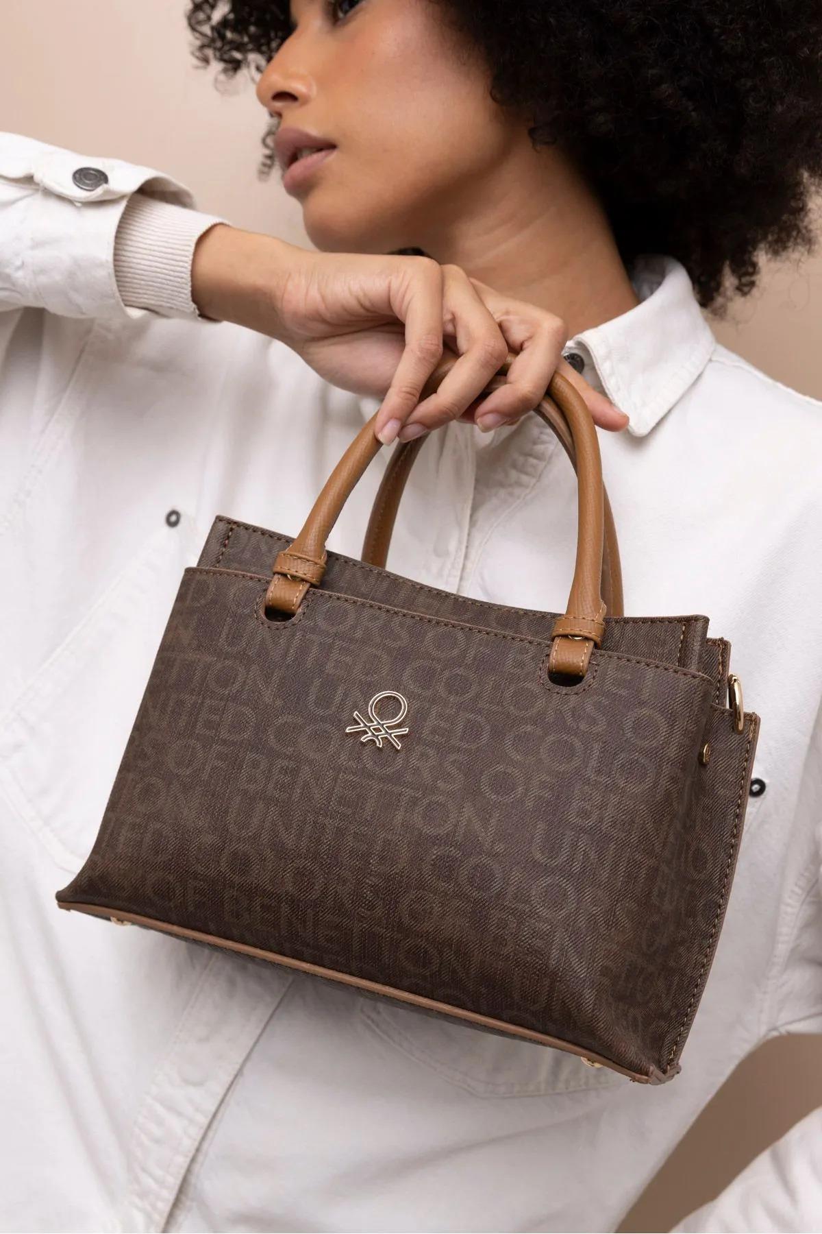 Benetton bnt1392 Kadın El ve Omuz Çantası Kahve