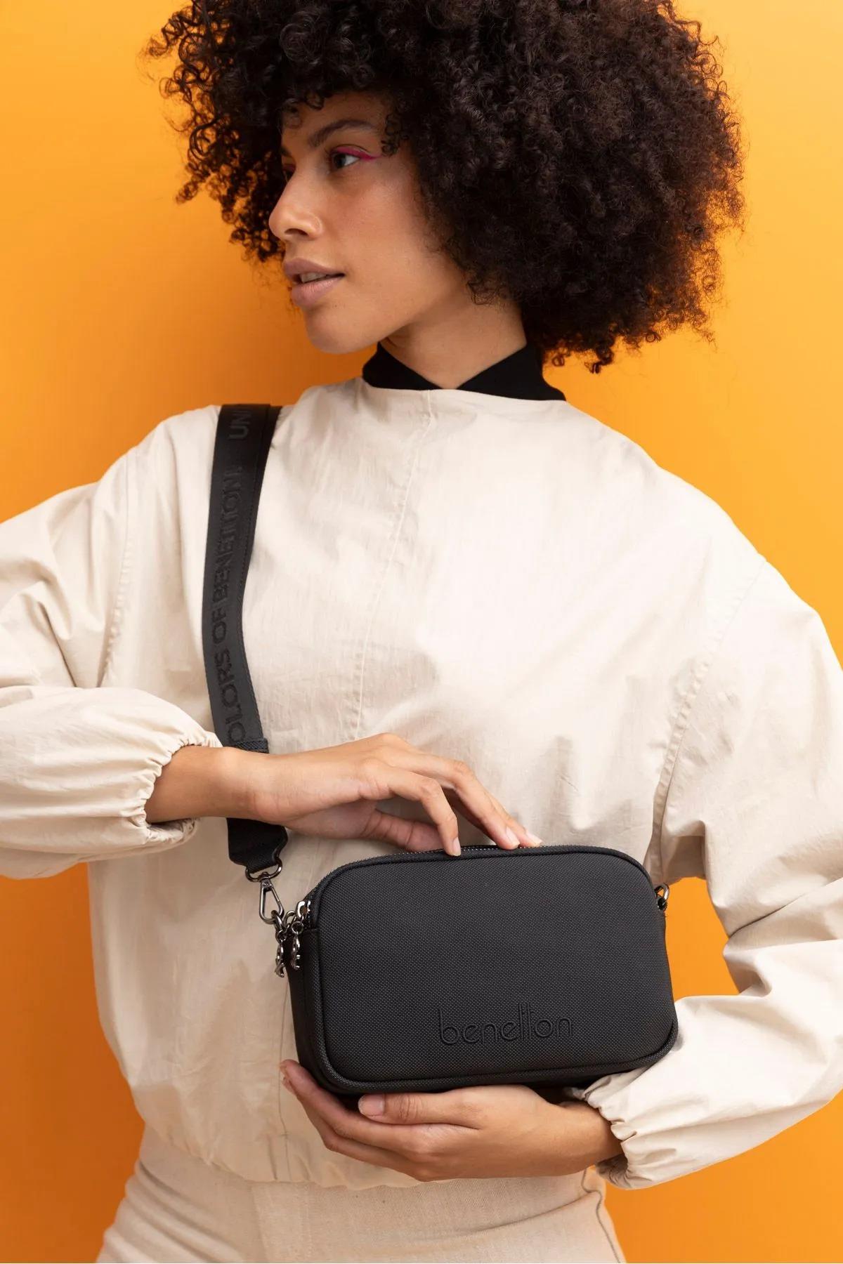 Benetton bnt1408 Kadın Çapraz Çanta Siyah