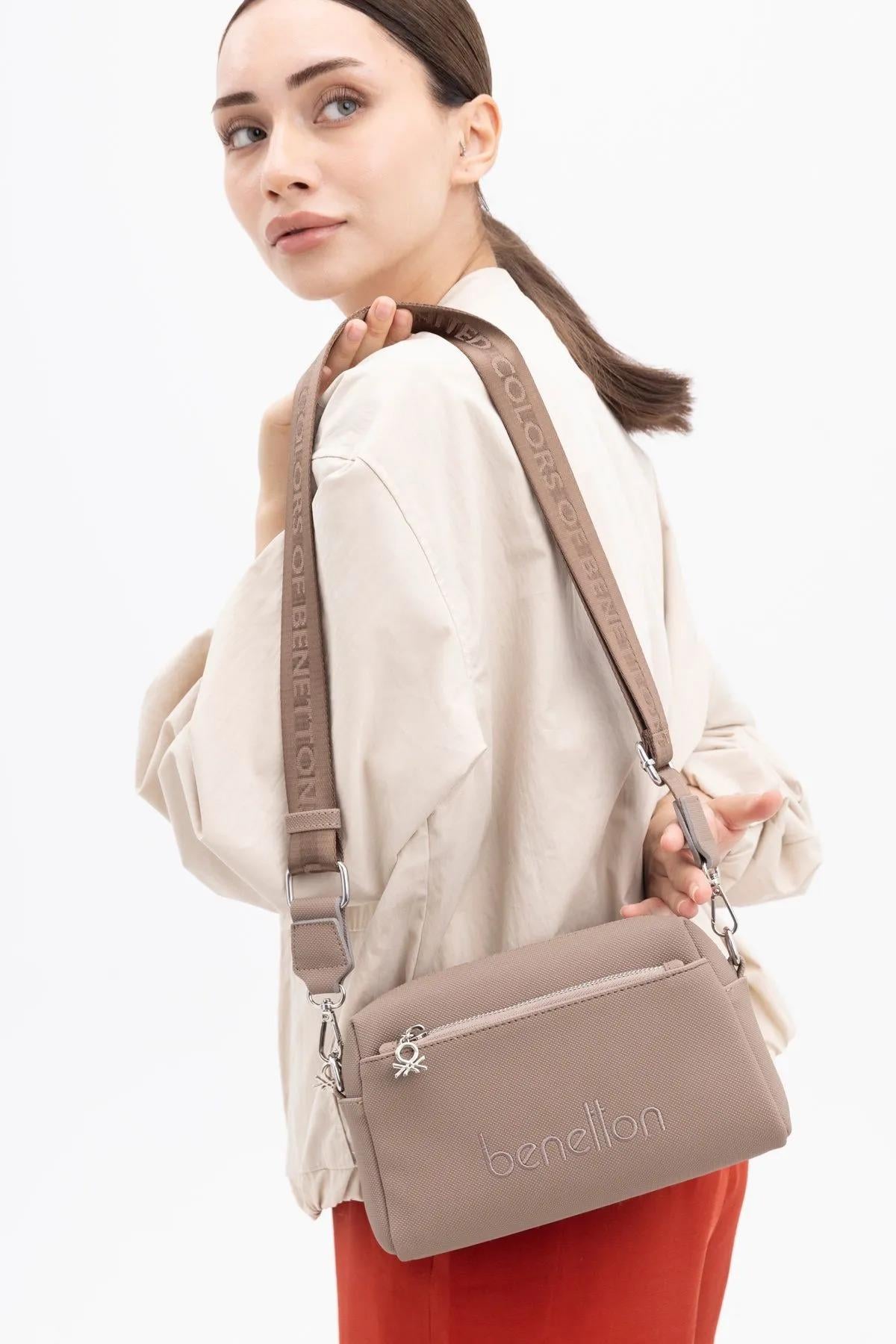 Benetton bnt1420 Kadın Çapraz Çanta Vizon