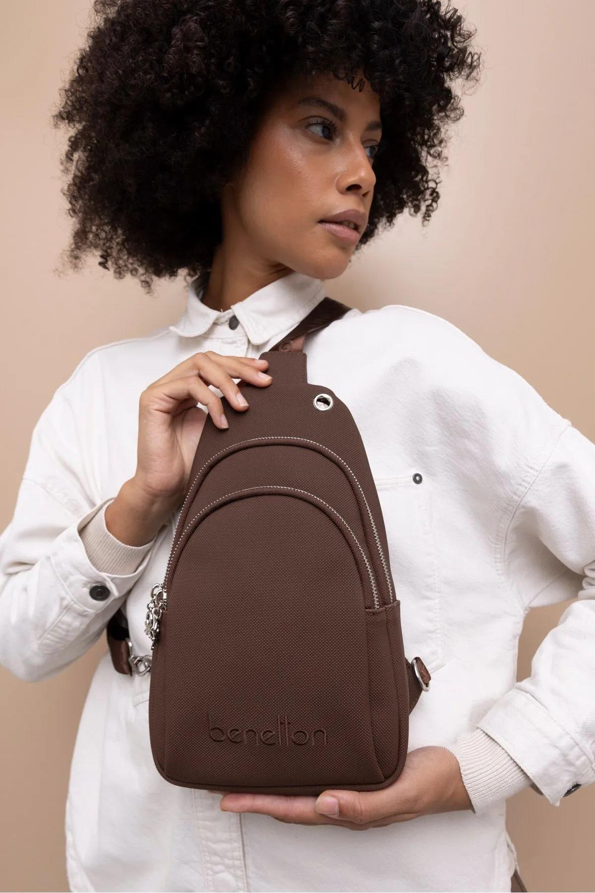 Benetton bnt1432 Kadın Çapraz Çanta Kahve