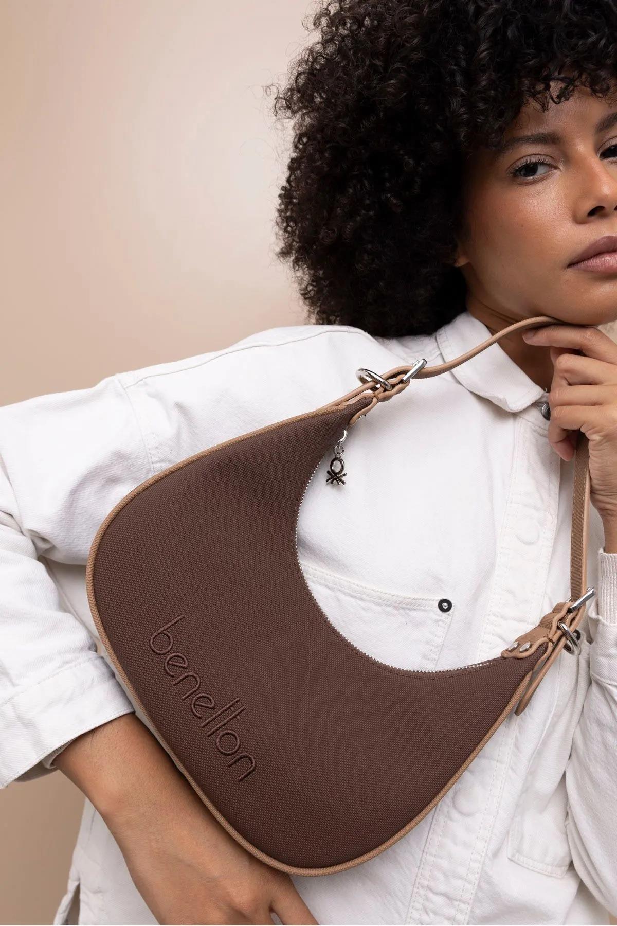 Benetton bnt1436 Kadın Omuz Çantası Kahve Camel