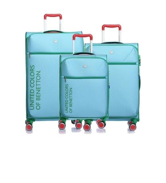 Benetton bnt2100 3lü Kumaş Valiz Seti Turkuaz