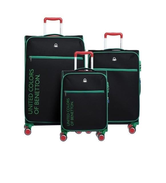 Benetton bnt2100 3lü Kumaş Valiz Seti Siyah