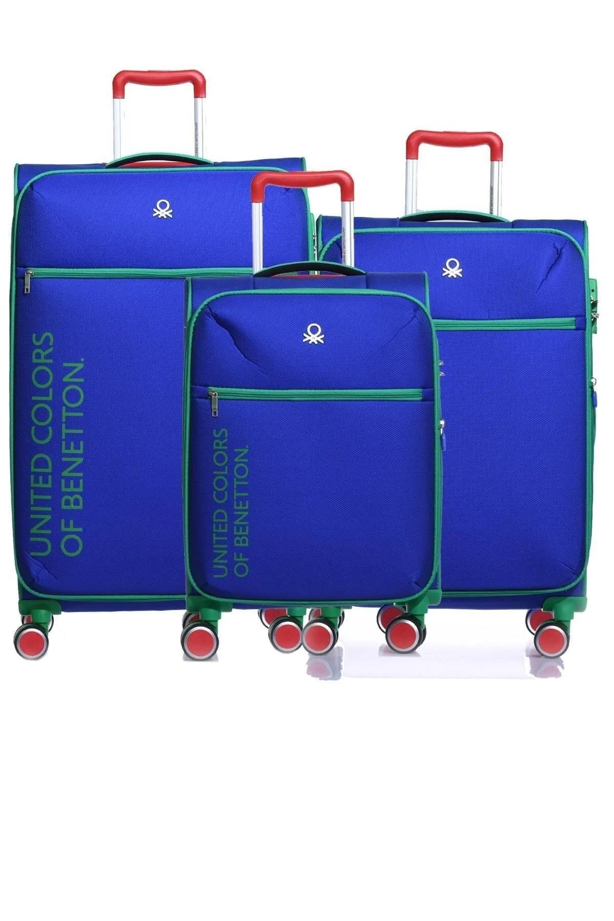 Benetton bnt2100 3lü Kumaş Valiz Seti Sax