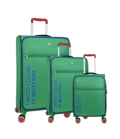 BENETTON BNT2100 KUMAŞ VALİZ  YEŞİL 3 LÜ SET