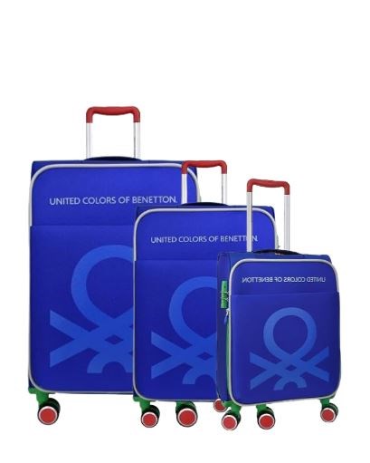 BENETTON BNT2200 KUMAŞ VALİZ SAKS MAVİ 3 LÜ SET