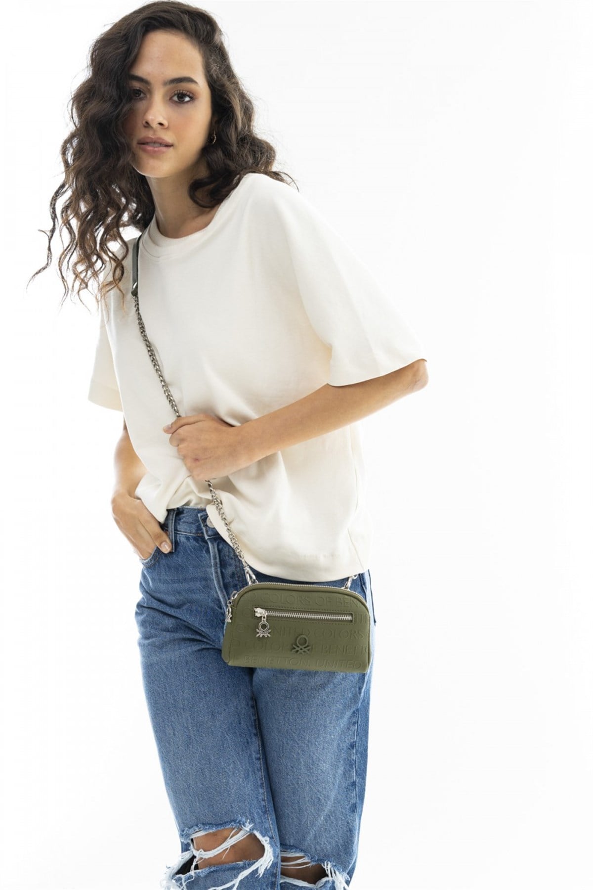Benetton Mini Çapraz Çanta bnt 606 Haki