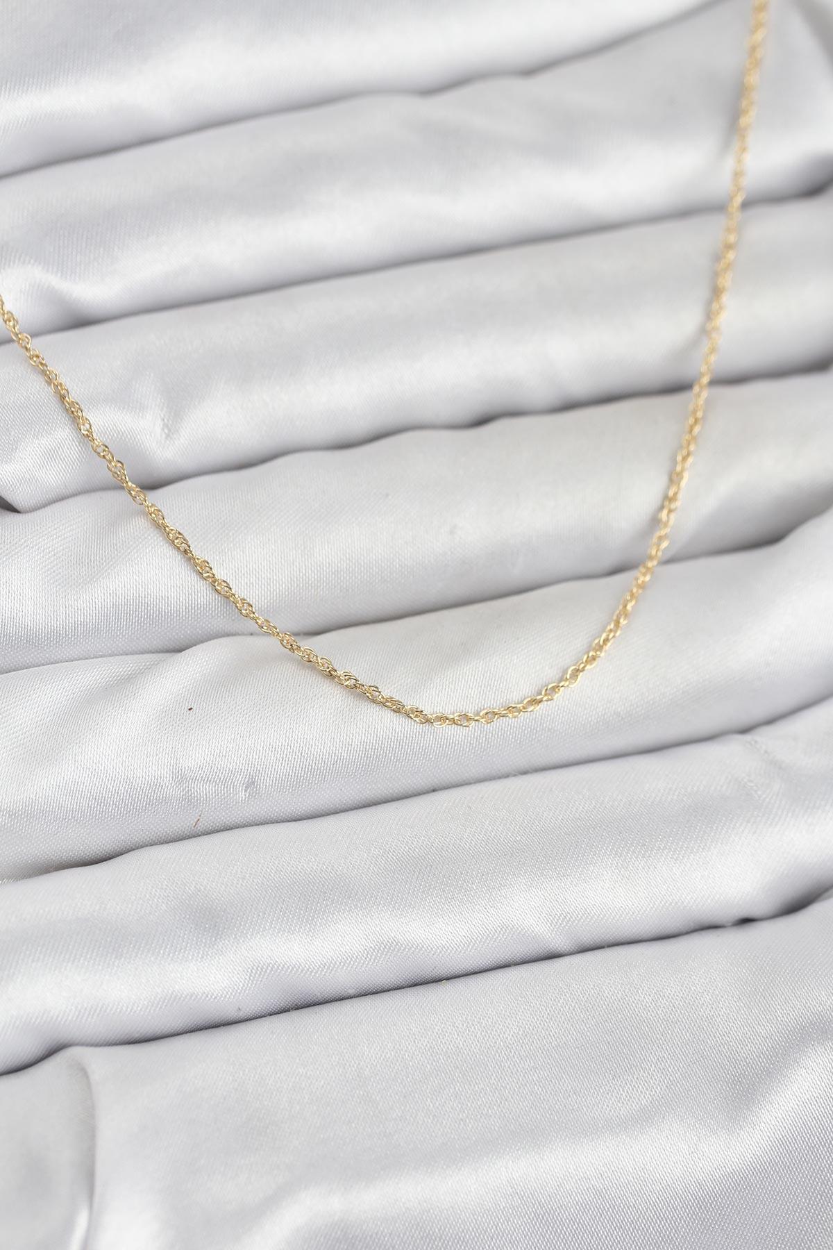 CM 14K Gold Renk Burgu Model 60 cm Kadın Kolye