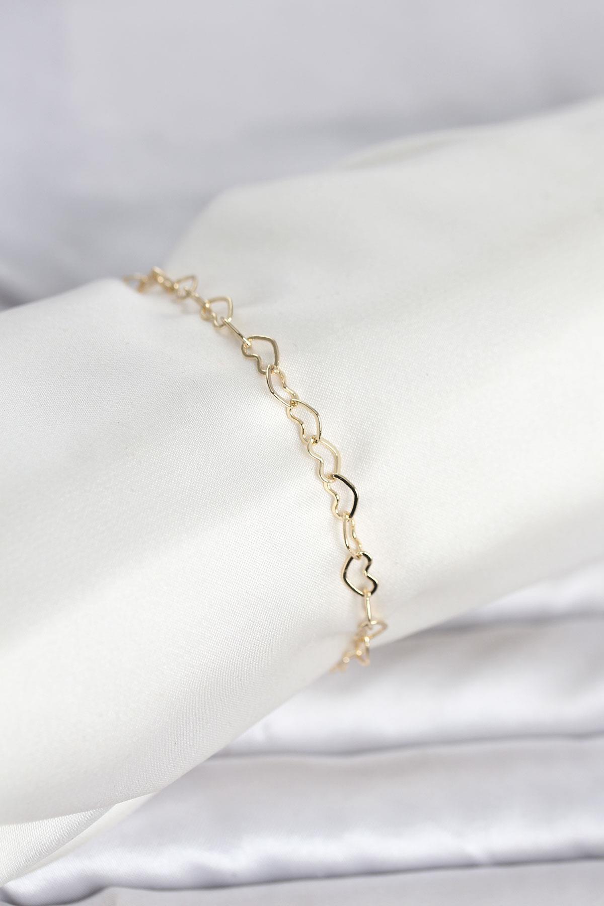 CM 14K Gold Renk Kalpli Zincir Model Kadın Bileklik