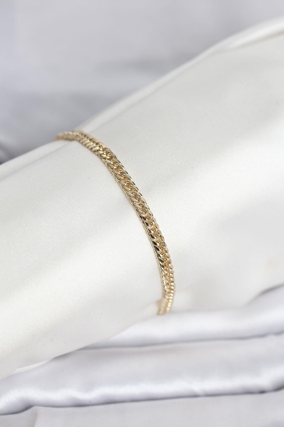 CM 14K Gold Renk Zincir Model Kadın Bileklik