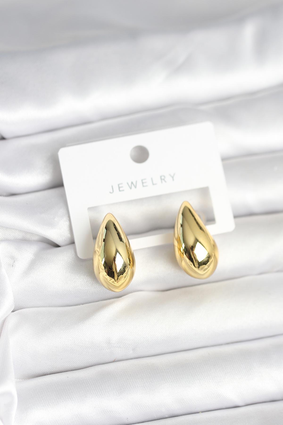 Gold Renk Damla Küpe 24 mm