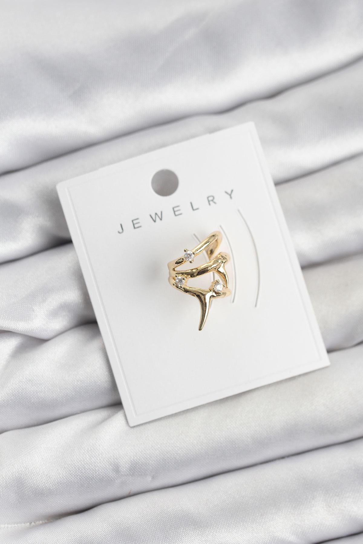 Gold Renk Pirinç Diken Model Kıkırdak Earcuff Küpe