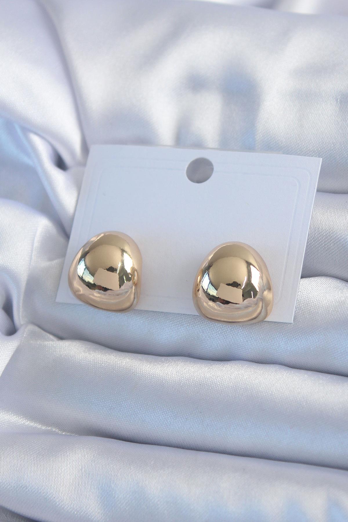 Gold Renk Pirinç Kadın Küpe
