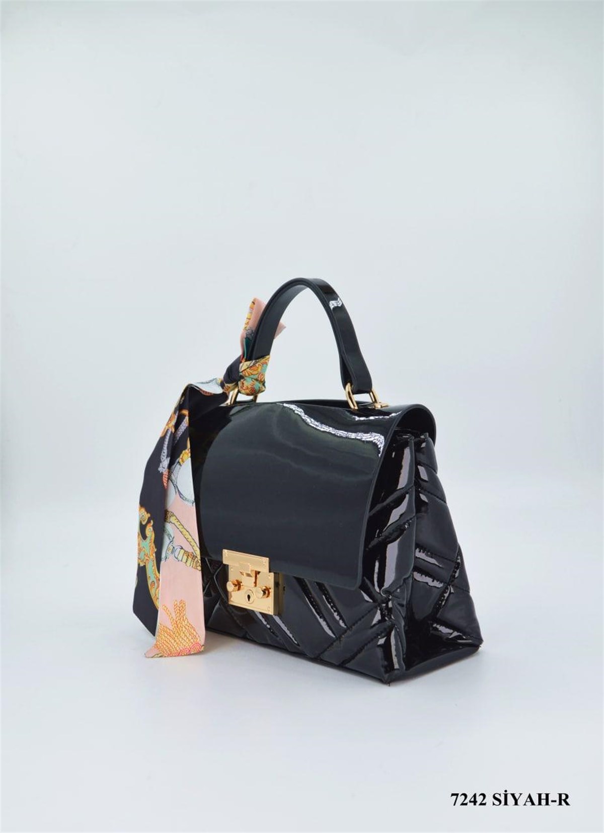 Krıste Bell 7242 Kadın El ve Omuz Çantası Rugan Siyah