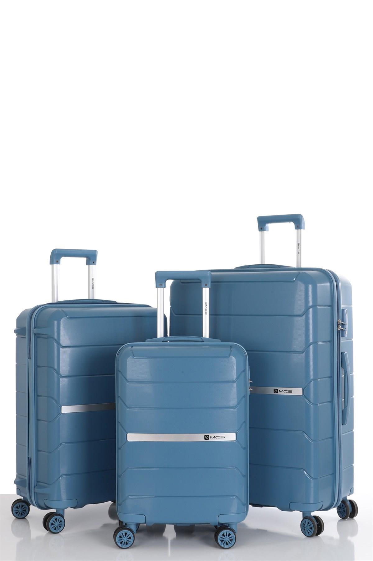 MÇS v366 Polipropilen Üçlü Valiz Seti Sky Blue