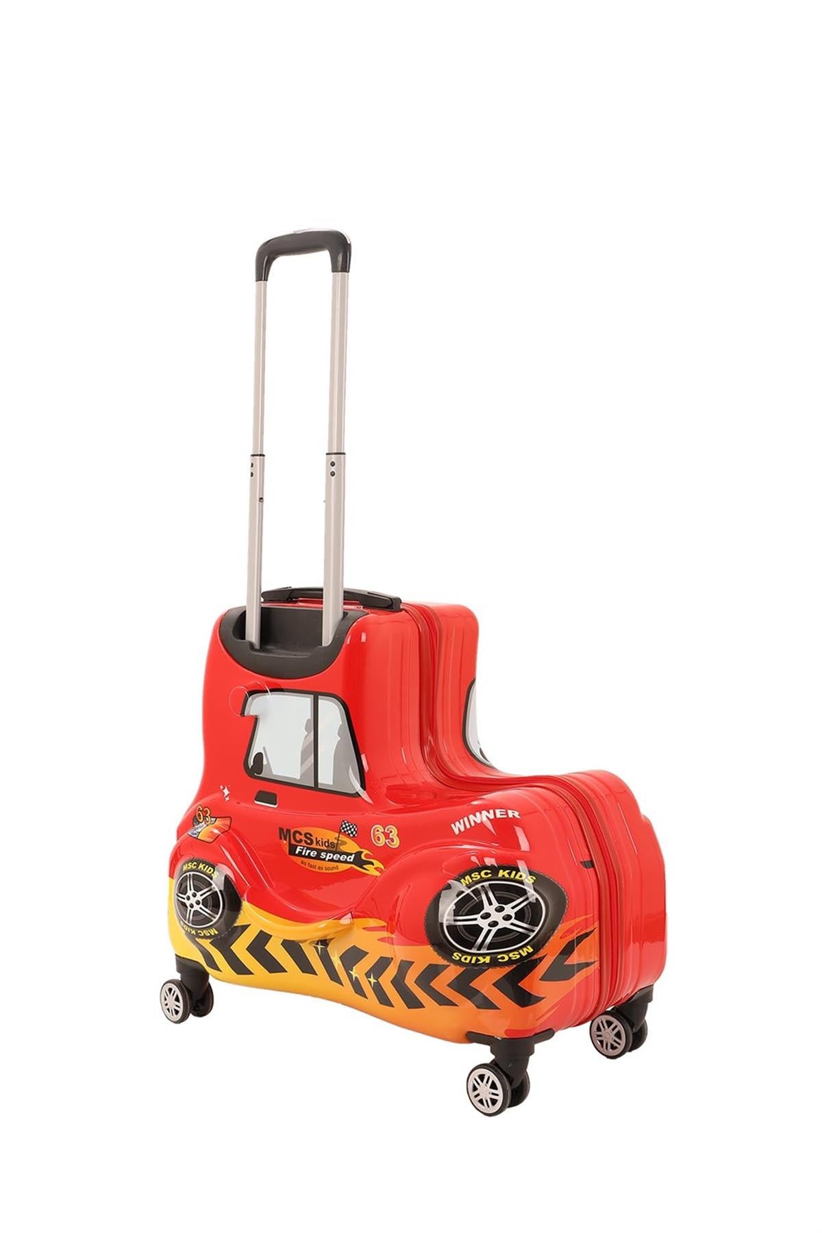 MÇS v368 Abs Arabalı Çocuk Valizi Kırmızı