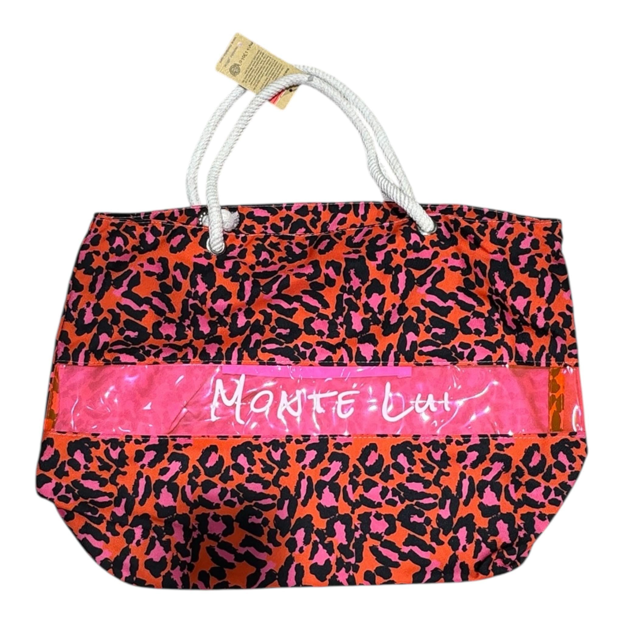 Monte Lui  1011 Plaj Çantası Pembe Leopar Desenli