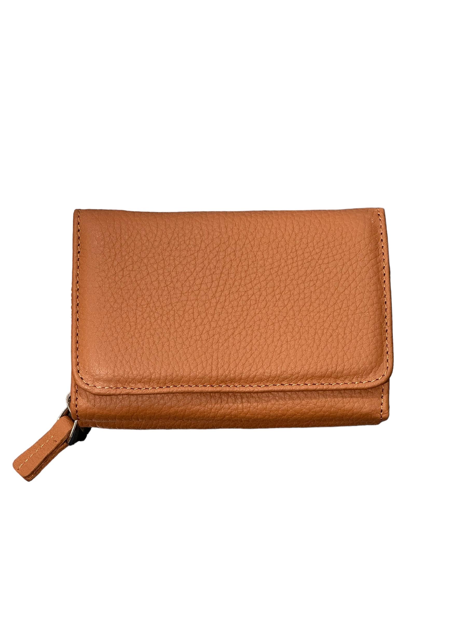 Monte Lui Unisex Hakiki Deri Cüzdan Camel