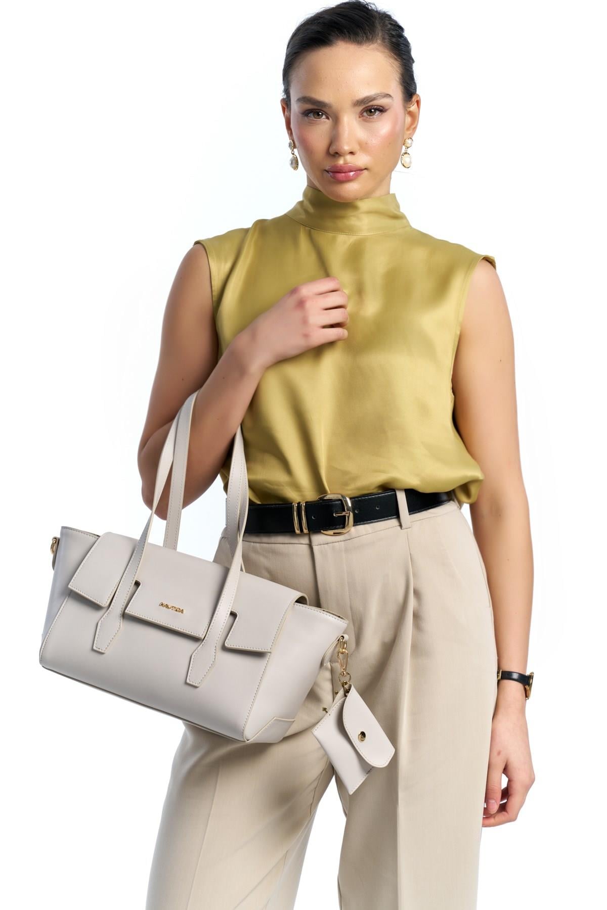 NAUTICA A.GRİ-VİZON  KADIN OMUZ ÇANTASI CN7732T